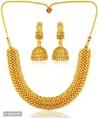 Stylish Golden Brass  Jewellery Set For Women