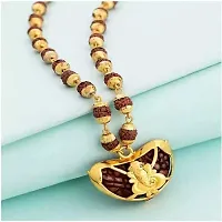 Gold Plated Rudraksha Pendant With Chain For Men And Women-thumb3