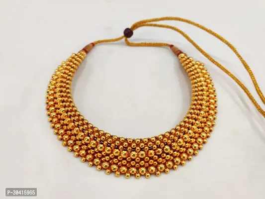 Stylish Golden Copper Necklace For Women-thumb0