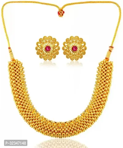 Stylish Golden Brass  Jewellery Set For Women-thumb0