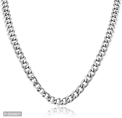 Alluring Silver Stainless Steel Chain For Men-thumb0