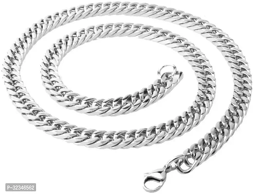 Alluring Silver Stainless Steel Chain For Men-thumb0