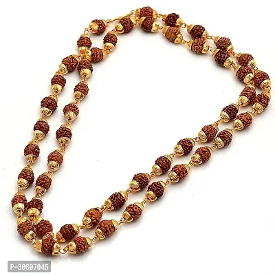 Gold Plated Original Rudraksha Beads Mala For Men And Women-thumb0