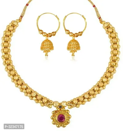 Stylish Golden Brass  Jewellery Set For Women