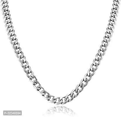 Alluring Silver Stainless Steel Chain For Men-thumb0