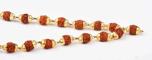 Gold Plated Original Rudraksha Beads Mala For Men And Women-thumb3