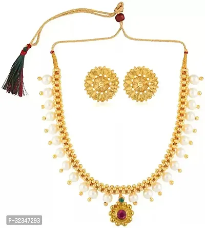 Stylish Golden Brass  Jewellery Set For Women