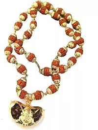 Gold Plated Rudraksha Pendant With Chain-thumb2