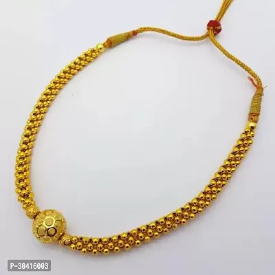 Stylish Golden Copper Necklace For Women-thumb0