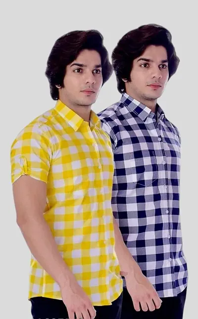 Set of 2- Checked Shirt for Men