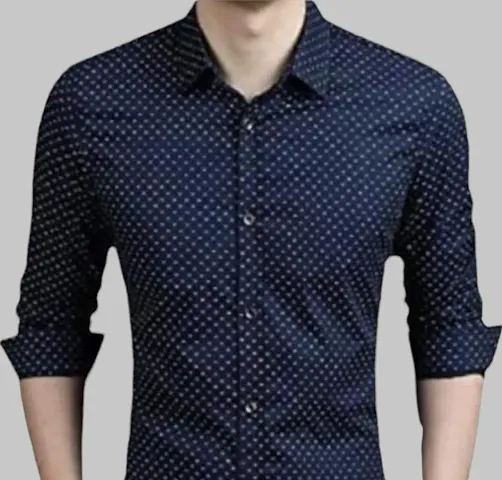 Men's Premium Dotted Long Sleeves Regular Fit Casual Shirts