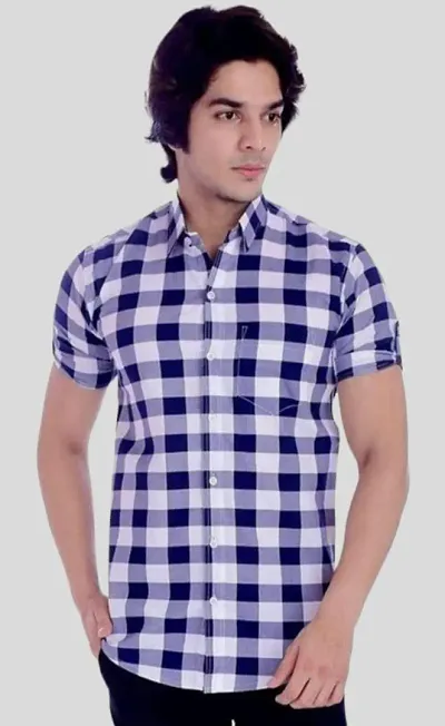 Stylish Premium Mens Shirt / Designer checks SHIRT / Mens CHECKS Half Sleeve Shirts