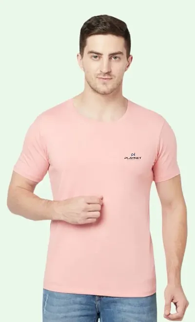 Urbane Latest Solid Regular Round Neck Polyester Lycra Half Sleeve T-shirt For Men