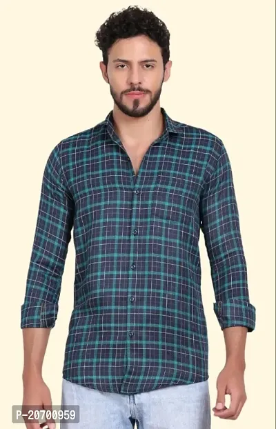 Stylish Polycotton Checked Long Sleeves Casual Shirt for Men