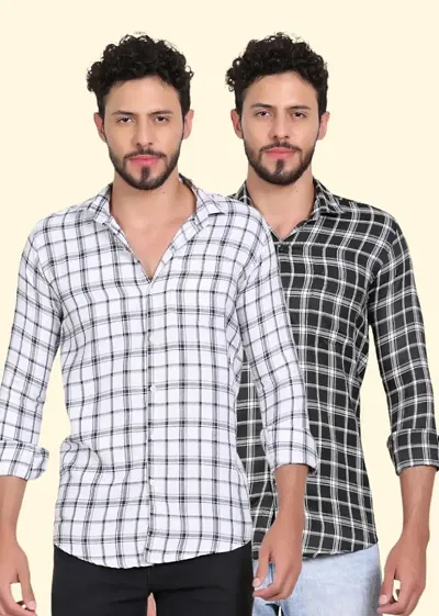 Stylish Premium Mens Shirt / Designer checks SHIRT / Mens CHECKS full Sleeve Shirts