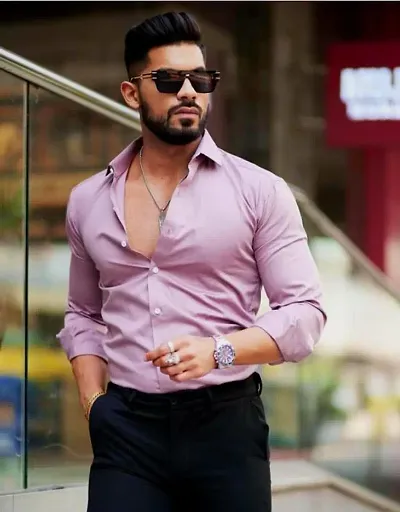 Classic Solid Casual Shirts For Men