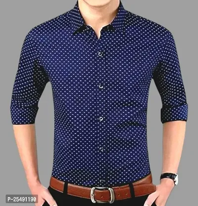 Mens Premium Polka Dot Print Casual Shirt Full Sleeve Shirts. Pack of 1-thumb0