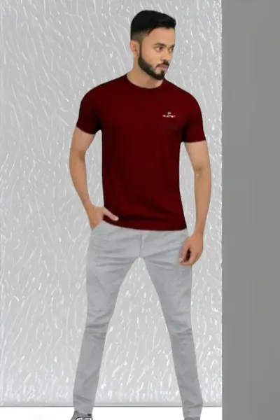 Classic Latest Solid Round Neck Half Sleeve T-shirts For Men