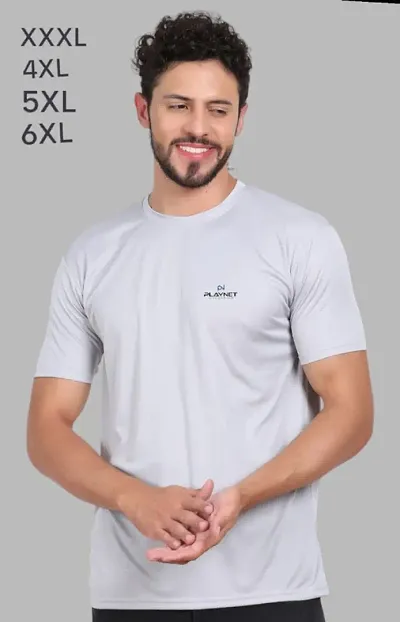 Trendy Graceful Polyester Lycra Solid Regular Round Neck Half Sleeve T-shirts For Men