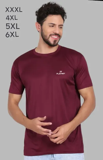 Mens solid regular T-shirt / Mens Half Sleeve Polyster Lycra Round neck Tshirt