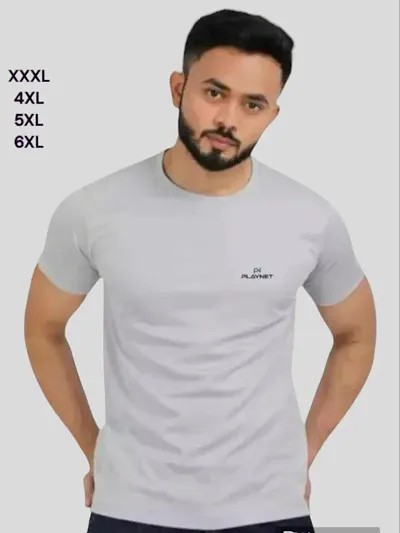 Fancy Elegant Latest Polyester Lycra Solid Regular Round Neck Half Sleeve T-shirts For Men