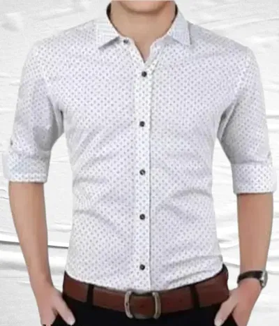 Mens Premium Polka Dot Print Casual Shirt Full Sleeve Shirts.Pack of 1