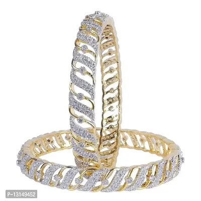 American Diamond Gold Plated Bangles for Girls&Women (2.2)-thumb0