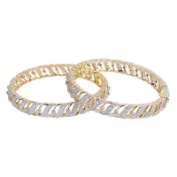 American Diamond Gold Plated Bangles for Girls&Women (2.2)-thumb1