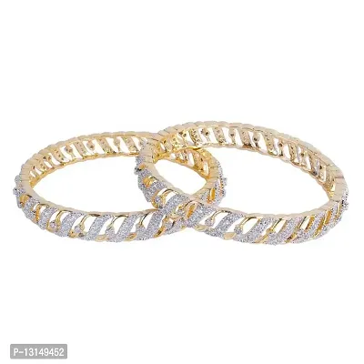 American Diamond Gold Plated Bangles for Girls&Women (2.2)-thumb2