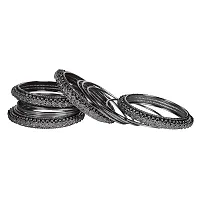 Glint Store Metal Base Metal Bangle Set For Women & Girls (Pack of 2) (Antique Gold, 2.4)-thumb2