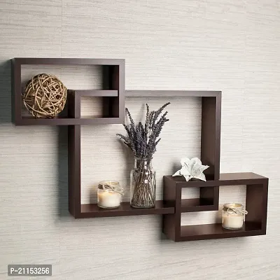 Premium Quality Wood Shelves Decor for Living Room, Bedroom, Bathroom Pack Of 1-thumb0