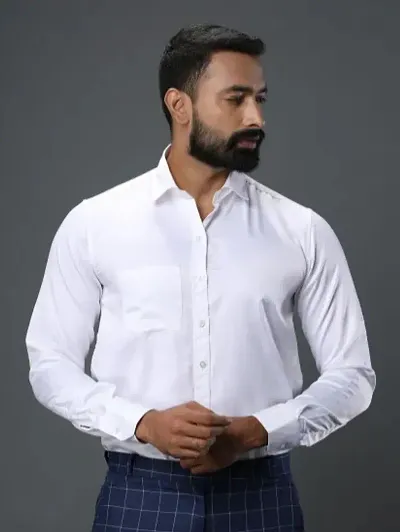 Stylish Blend Solid Casual Shirt For Men