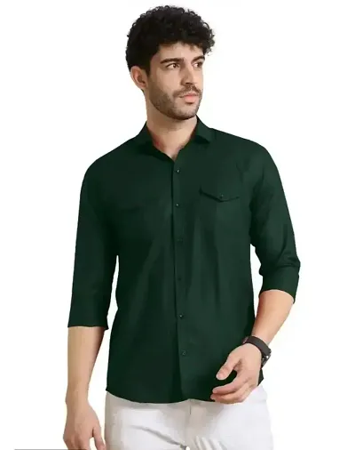 Mens Slim Fit Stylish Full Sleeve Double Pocket Casual Shirts