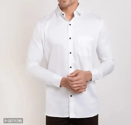 Reliable White Polyester Solid Casual Shirt For Men