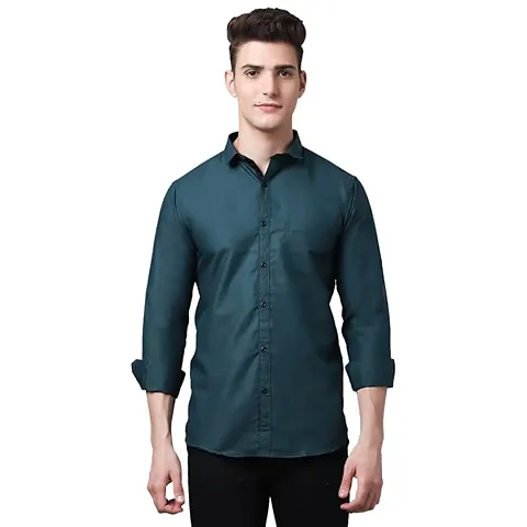 Men's Rayon Solid Long Sleeves Shirt