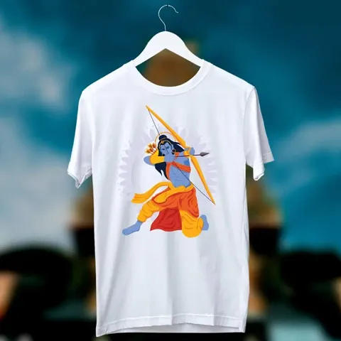 Jai Shree Ram !! Fancy Polyester Printed T-Shirts For Men