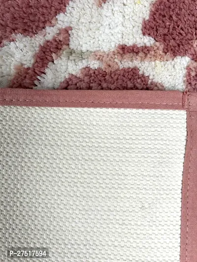 Beautiful Pink Polyester Blend Rugs For Home Bath Room Floor Size 27 x 45 Inches-thumb2