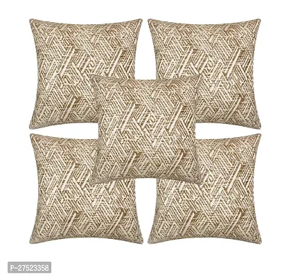 Stylish Geometric Design Cotton 18x18 inches Cushion Covers Set of 5-(Yellow)-1-thumb0