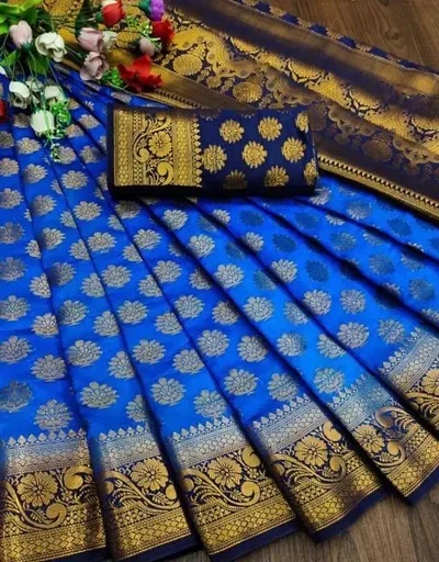 Banarasi Art Silk Jacquard Sarees with Blouse Piece
