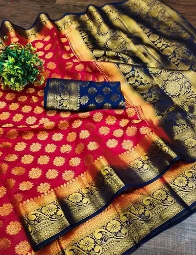 Banarasi Design Art Silk Jacquard Sarees with Blouse Piece