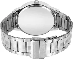 Elegant Silver Metal Watch With Bracelet For Men-thumb1