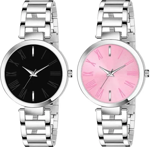 Stylish Metal Analog Watches For Women Pack Of 2