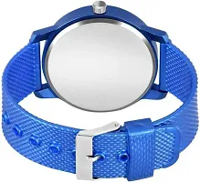 Elegant Blue Metal Watch With Bracelet For Men-thumb1