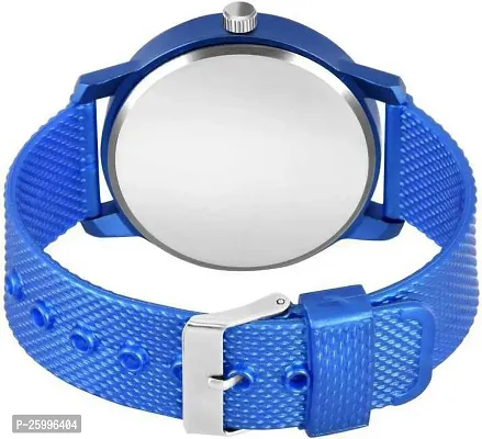 Elegant Blue Metal Watch With Bracelet For Men-thumb2