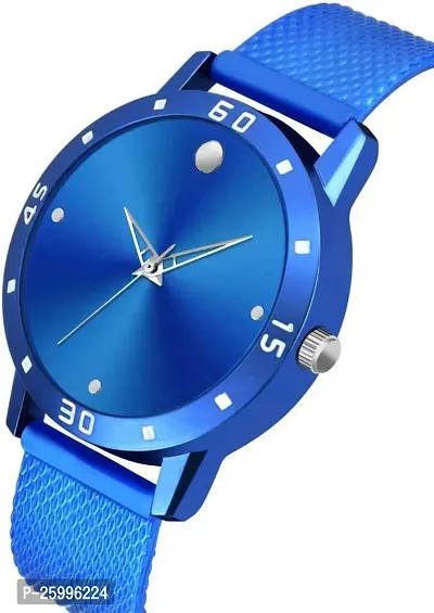 Elegant Blue Metal Watch For Men