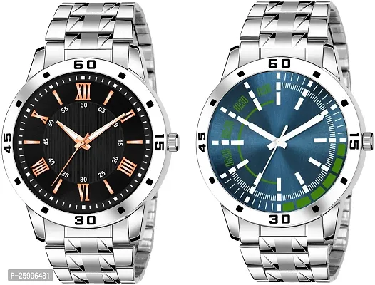 Elegant Multicoloured Metal Watch Combo For Men