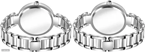 ONIR Enterprise Stylish Silver Silicone Analog  For Women pack of 2-thumb2