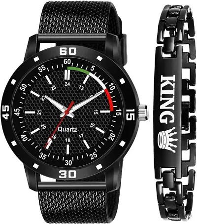 Mens Analog Watches combo with Free Bracelet