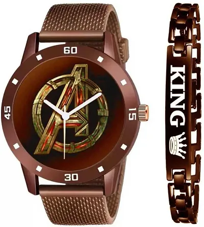 HD SALES APH-011 Avengers Sports PU for Men and Boy's Analog Watch Dude King Style Avengers Analog Watch