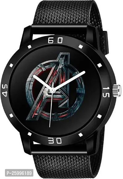 Elegant Black Metal Watch For Men-thumb0